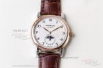 Perfect Replica Montblanc Leagcy White Moon-Phase Dial Rose Gold Bezel 42mm Watch